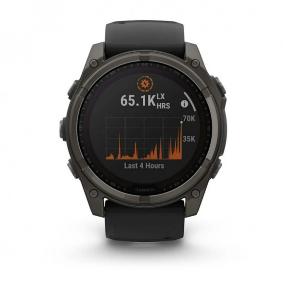Умные часы Garmin Fenix 8, 51 мм, Solar, Sapphire Carbon Gray DLC Titanium with Black/Pebble Gray Silicone 010-02907-10 в Воронеже