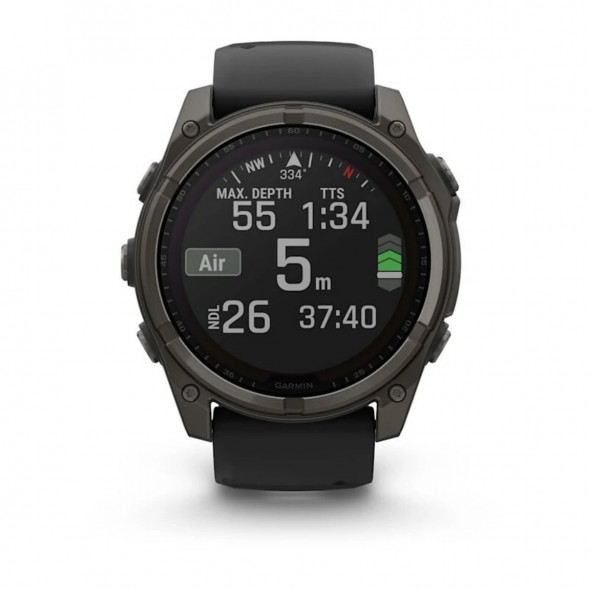 Умные часы Garmin Fenix 8, 51 мм, Solar, Sapphire Carbon Gray DLC Titanium with Black/Pebble Gray Silicone 010-02907-10 в Воронеже