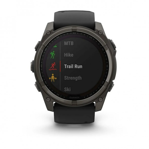 Умные часы Garmin Fenix 8, 51 мм, Solar, Sapphire Carbon Gray DLC Titanium with Black/Pebble Gray Silicone 010-02907-10 в Воронеже