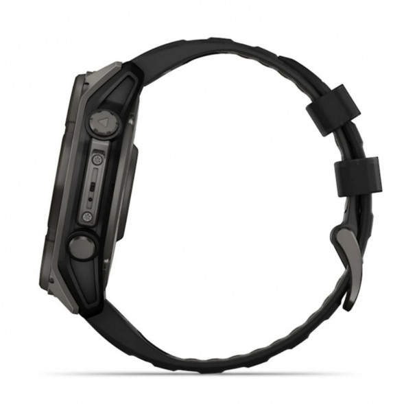 Умные часы Garmin Fenix 8, 51 мм, Solar, Sapphire Carbon Gray DLC Titanium with Black/Pebble Gray Silicone 010-02907-10 в Воронеже