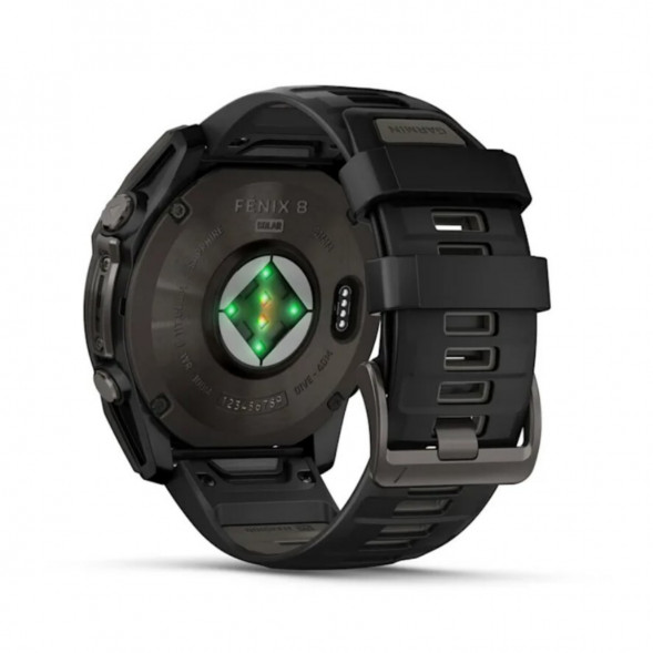 Умные часы Garmin Fenix 8, 51 мм, Solar, Sapphire Carbon Gray DLC Titanium with Black/Pebble Gray Silicone 010-02907-10 в Воронеже