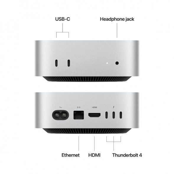 Компьютер Apple Mac mini M4 2024 (MU9E3) (10 Core GPU, 16ГБ, 512ГБ SSD, Apple, macOS), серебристый в Воронеже