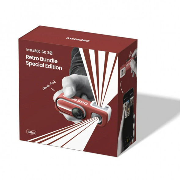 Экшн-камера Insta360 Go 3S Retro Bundle Special Edition 64ГБ, Red в Воронеже