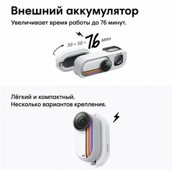 Экшн-камера Insta360 Go 3S Retro Bundle Special Edition 64ГБ, White в Воронеже